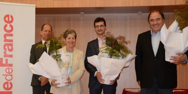 Didier Comelli, Claudine Jousse (Comelli), Pierre Cazeneuve (Hesus) et Patrick Henri (Endodiag)