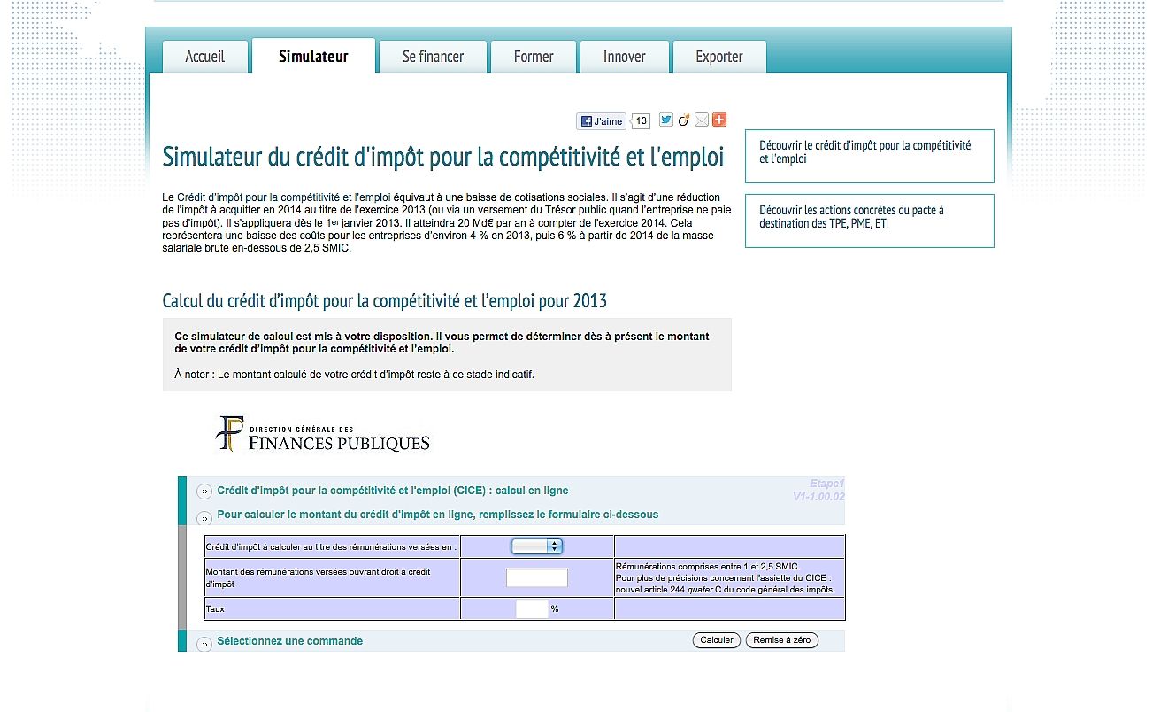 Un site pour calculer le montant de votre crédit d'impôt pour la compétitivité et l'emploi