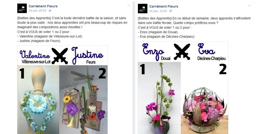 Carrément Fleurs organise un concours d'apprentis sur Facebook