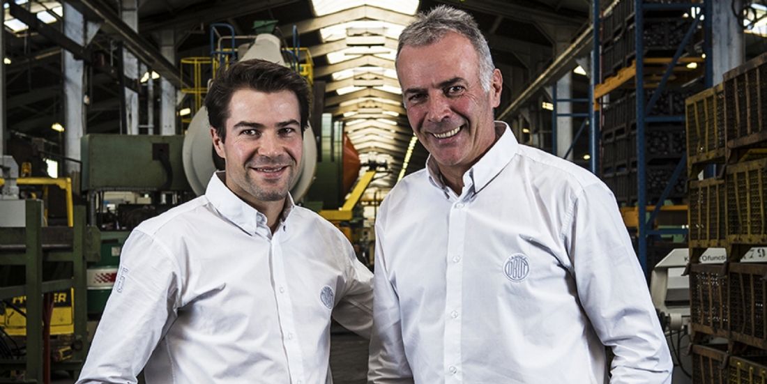 Romain Souvignet, dg d'Obut et son père Pierre, p-dg de l'entreprise