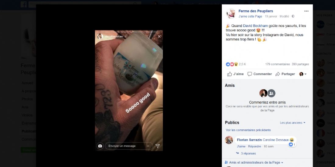 Le jour où...David Beckham a publié une story Instagram avec nos yaourts